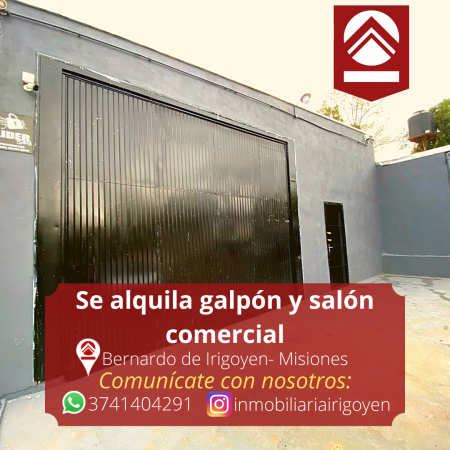 Se alquila galpón y local comercial