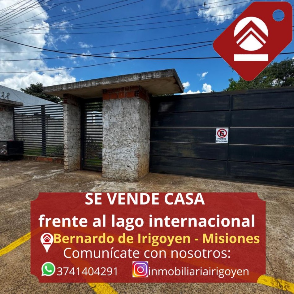 SE VENDE CASA FRENTE AL LAGO INTERNACIONAL!