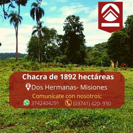 Chacra de 1892 hectáreas