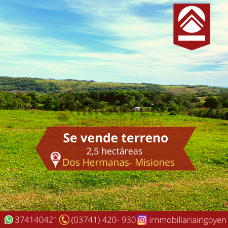Se vende terreno de 2,5 hectáreas