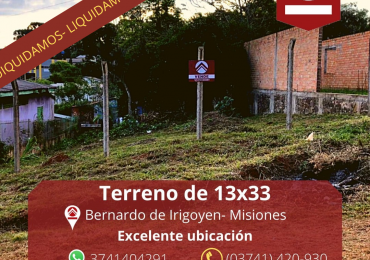 Terreno de 13x33