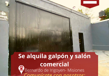 Se alquila galpón y local comercial